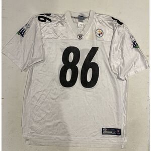 NFL Reebok Pittsburgh Steelers Ward 86 Jersey Size 2XL White Super Bowl XLIII